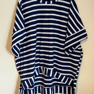 Attitudes by Renee Navy and White Striped Top